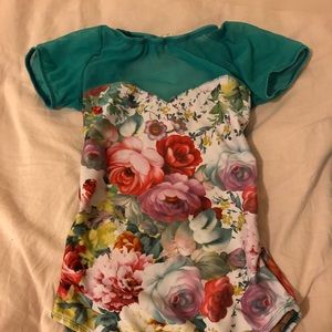 Floral dance leotard.